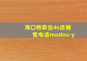 海口特斯拉4s店销售电话modou y